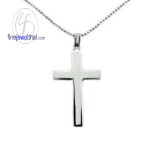 จี้ทองคำขาว  จี้ไม้กางเขน- P1090WG